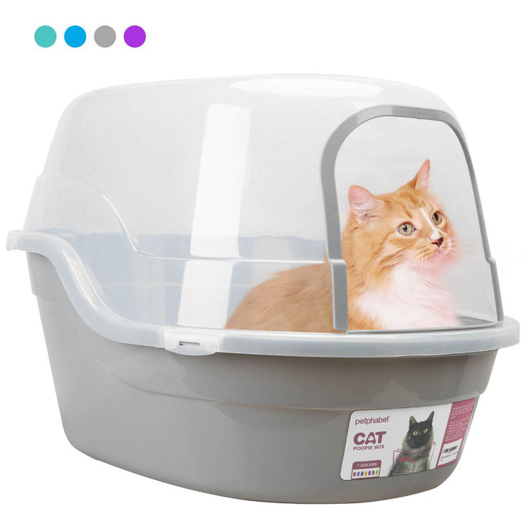 PETFAMILY Extra Large Cat Litter Plastic Enclosed Standard Litter Box
